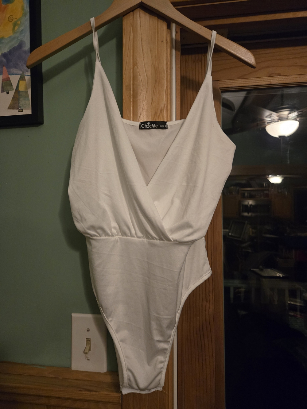 chic White Wrap V-Neck Bodysuit